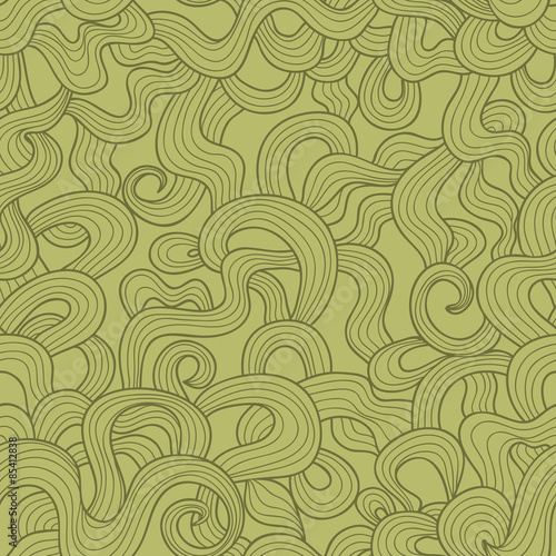 Abstract doodle threads vector seamless pattern. Retro tints.