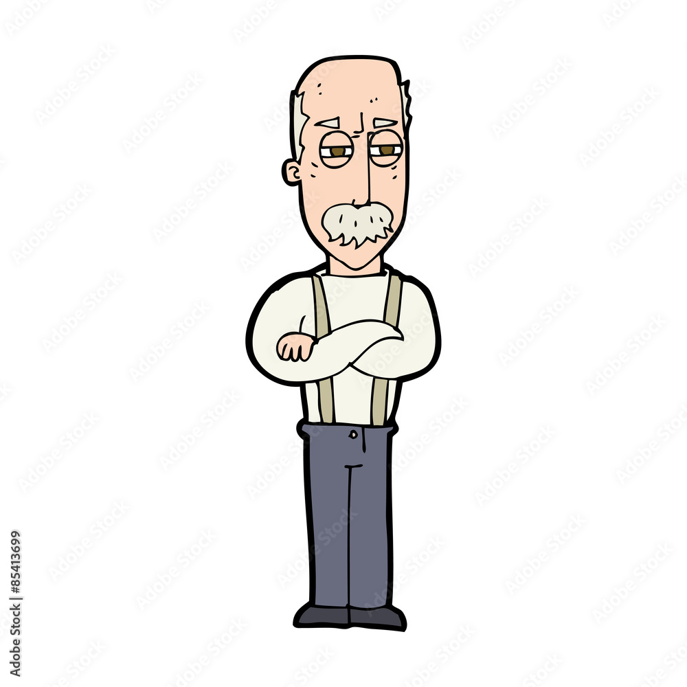 cartoon annoyed old man