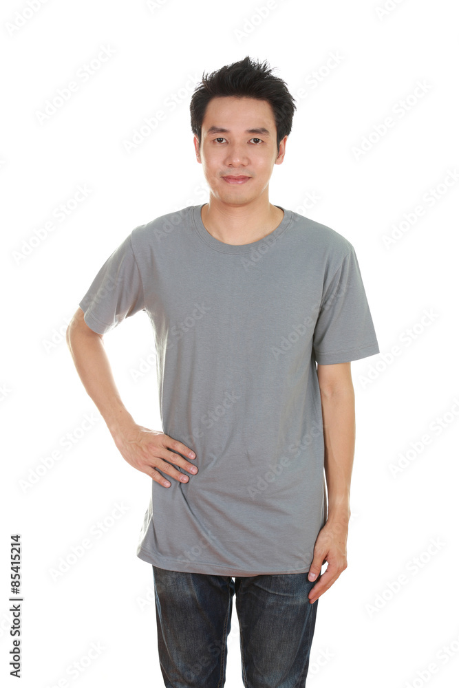 man with blank t-shirt man with blank t-shirt
