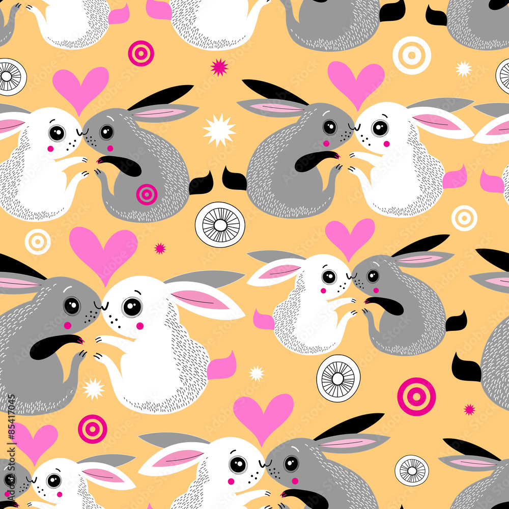 Valentine pattern of rabbits Valentine pattern of rabbits
