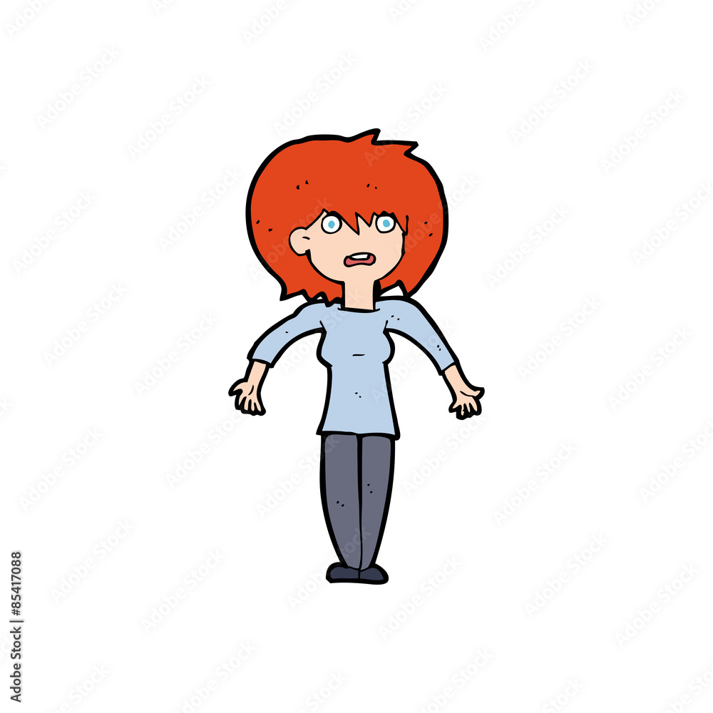 cartoon woman shrugging shoulders cartoon woman shrugging shoulders