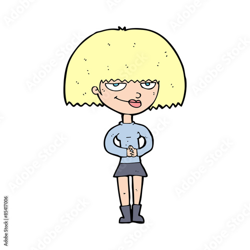 cartoon sly woman