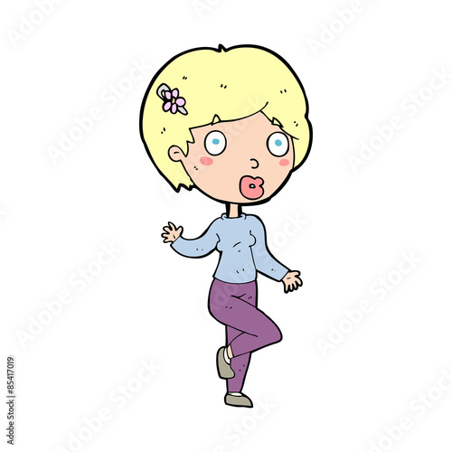 cartoon suprised woman