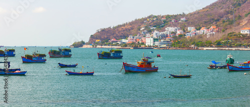 Quadro em tela City quay with different fishing boats. Vung Tau province.
