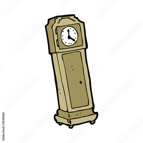 cartoon grandfather clock