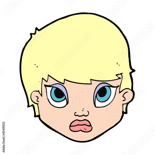 cartoon sulking woman