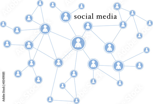 social media graphic / illustration - people connections / network