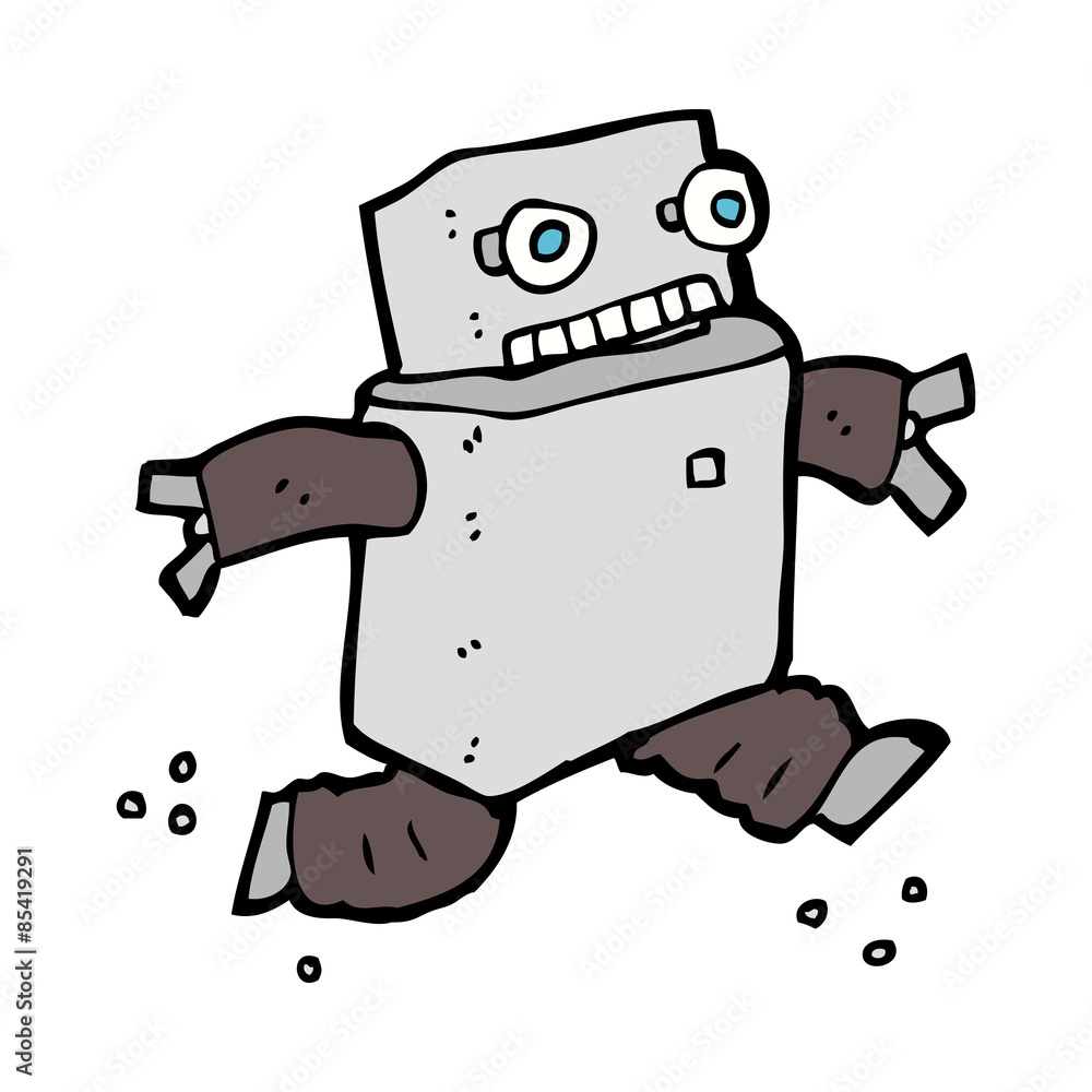 cartoon running robot cartoon running robot