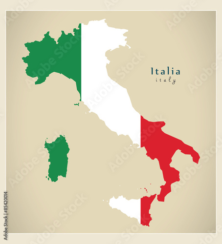 Modern Map - Italia coloured IT #85420014
