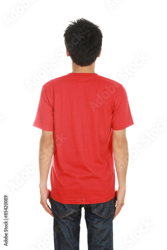 man with blank t-shirt