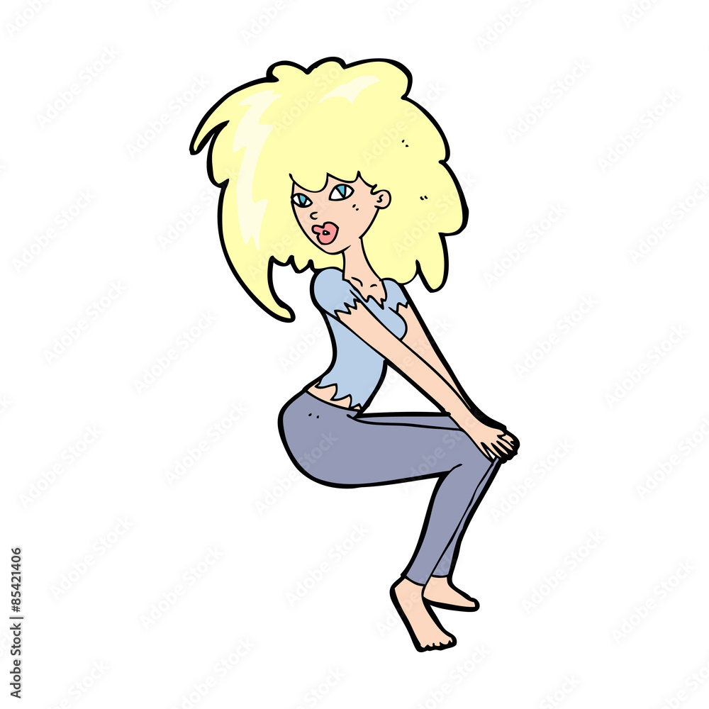 cartoon woman with big hair