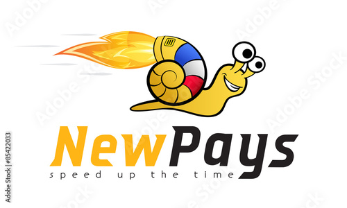 logo template vector, turbo snail, logistics, speed