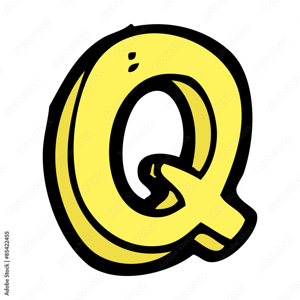 Fototapeta premium cartoon letter Q