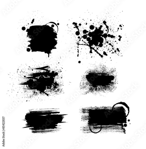 Vector grunge ink banners set