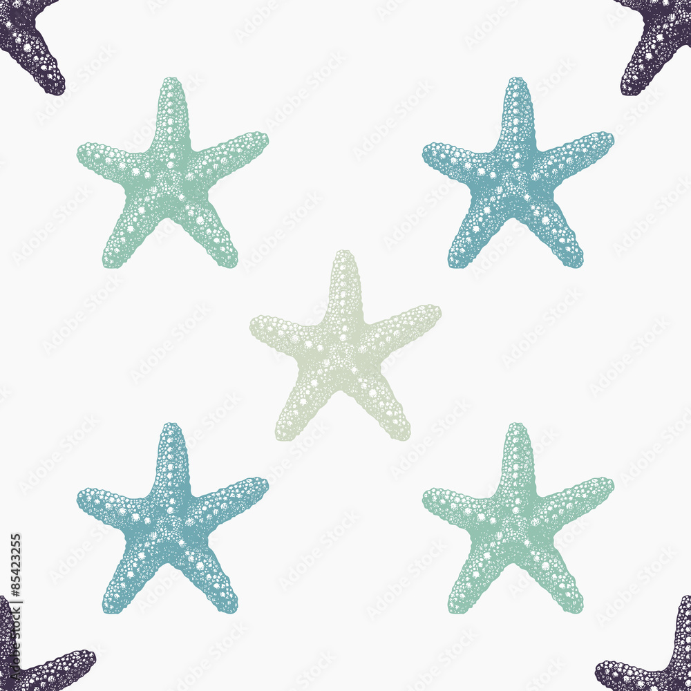 Vintage background with sea stars