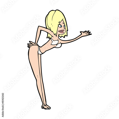 cartoon woman in bikini