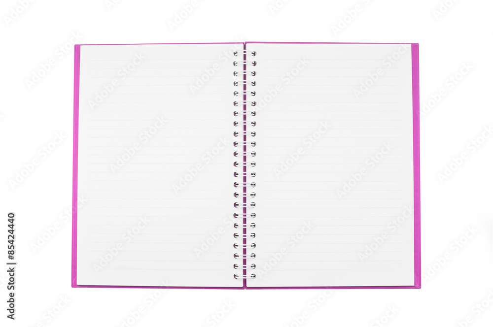 Pink Notebook isolated on white background Pink Notebook isolated on white background