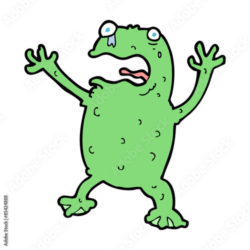 cartoon frightened frog