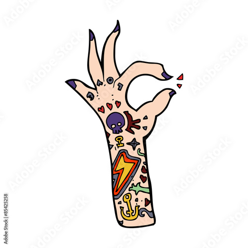 cartoon tattoo arm