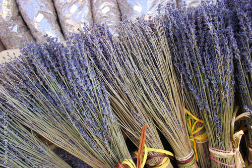 Bild auf Leinwand Bunches of dried lavender flowers for sale in Aix En Provence