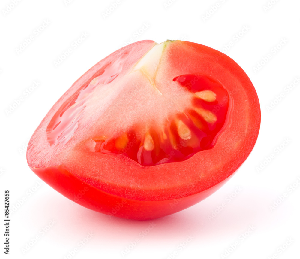 Tomato vegetable slice isolated on white background cutout