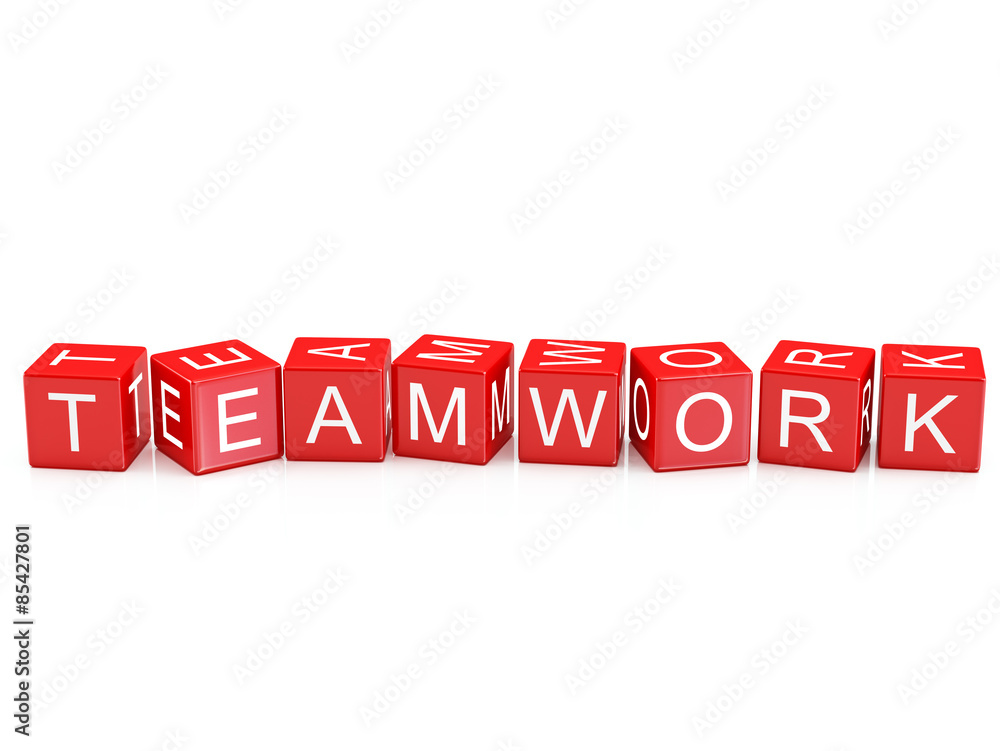 Teamwork- Alphabet blocks isolated Teamwork- Alphabet blocks isolated