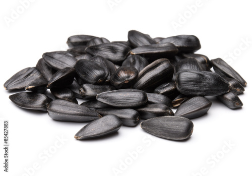 Sunflower seeds  isolated on white background close up