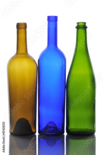 Three Empty Wine Bottles