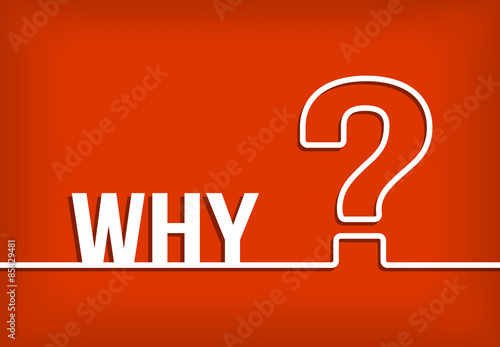 Why question mark vector with red background illustration