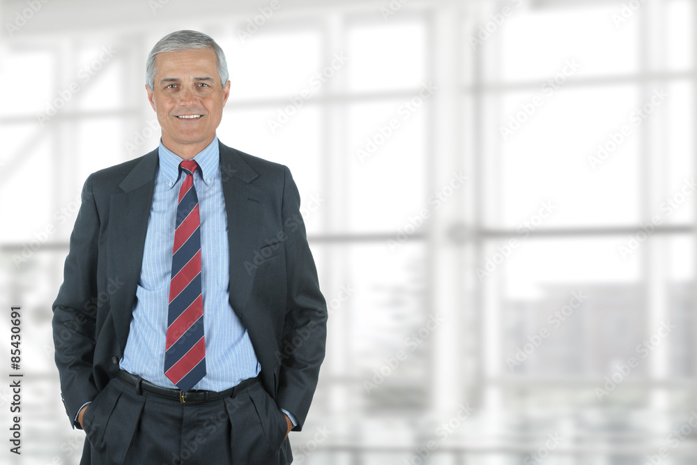 Mature Businessman Hands in Pockets Mature Businessman Hands in Pockets