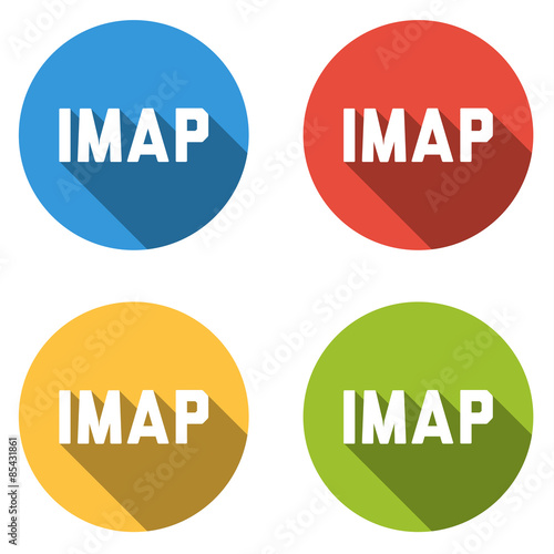 Collection of 4 isolated flat buttons for IMAP (Internet Message