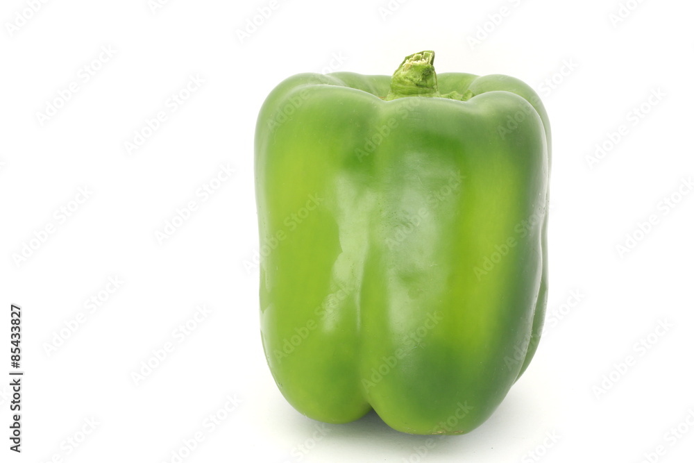 Green Capsicum on White Background Green Capsicum on White Background