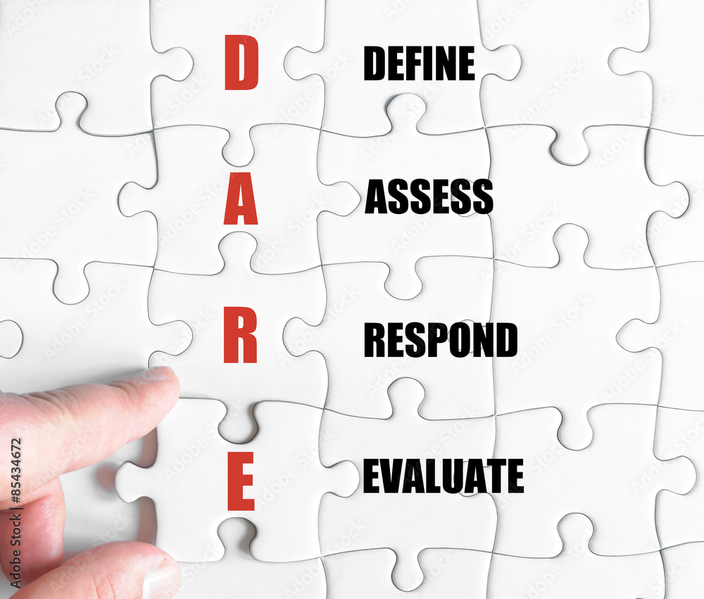 Fototapeta premium Last puzzle piece with Business Acronym DARE