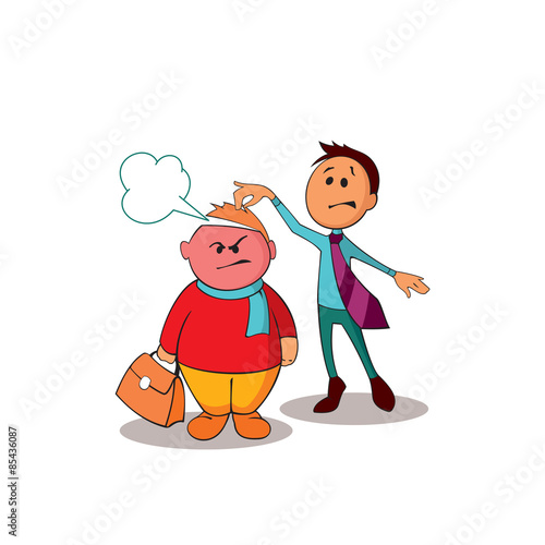 Manager trying to calm the angry customer
