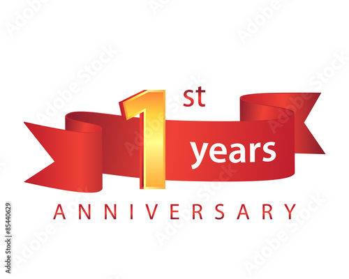 1 Ribbon Anniversary Logo