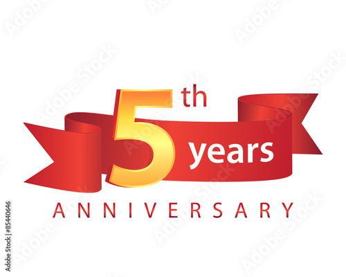 5 Ribbon Anniversary Logo