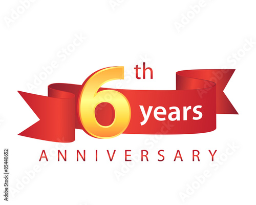 6 Ribbon Anniversary Logo