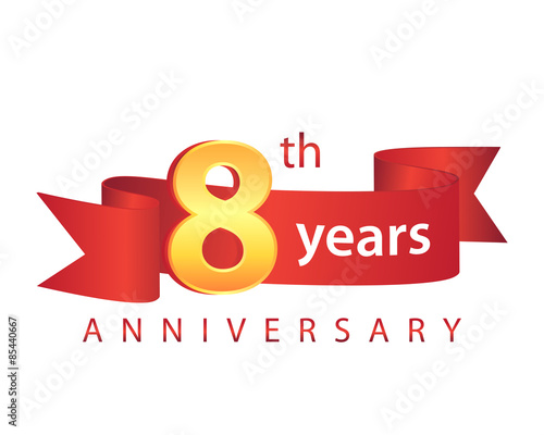 8 Ribbon Anniversary Logo