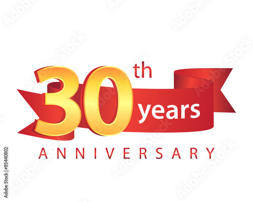 30 Ribbon Anniversary Logo