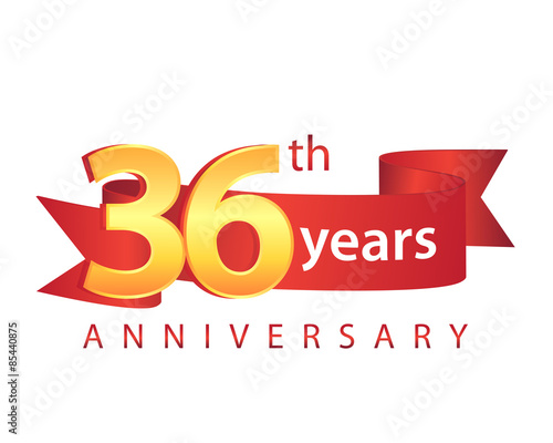 36 Ribbon Anniversary Logo