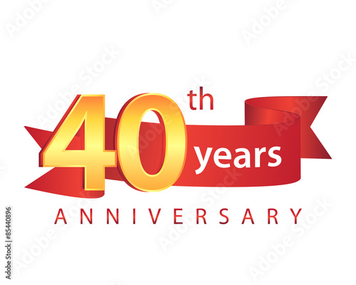 40 Ribbon Anniversary Logo