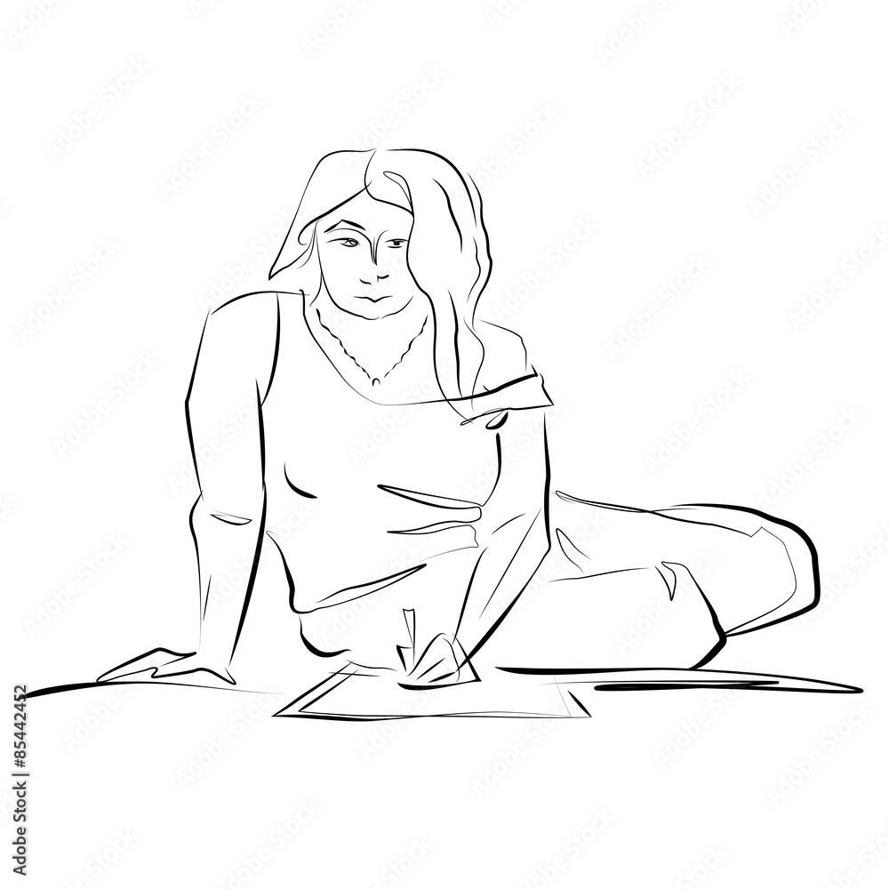 Artist girl sketch Artist girl sketch