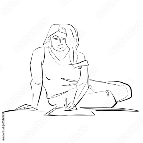 Artist girl sketch
