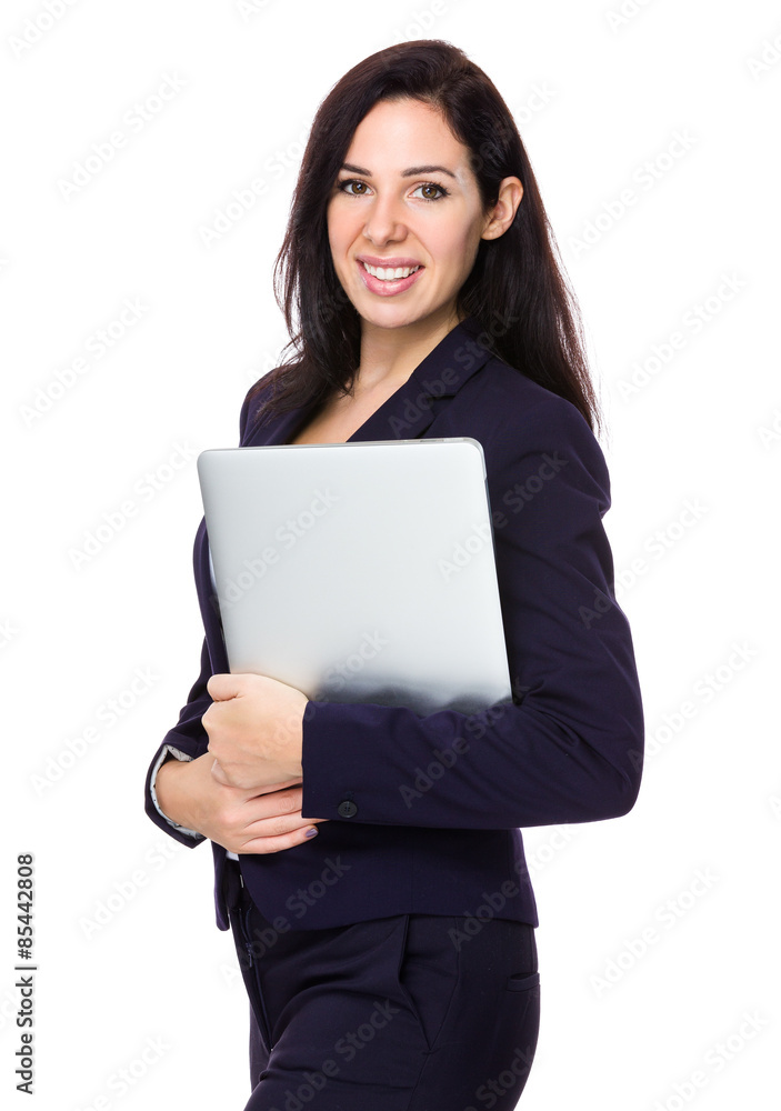 Beautiful businesswoman hold with laptop computer Beautiful businesswoman hold with laptop computer