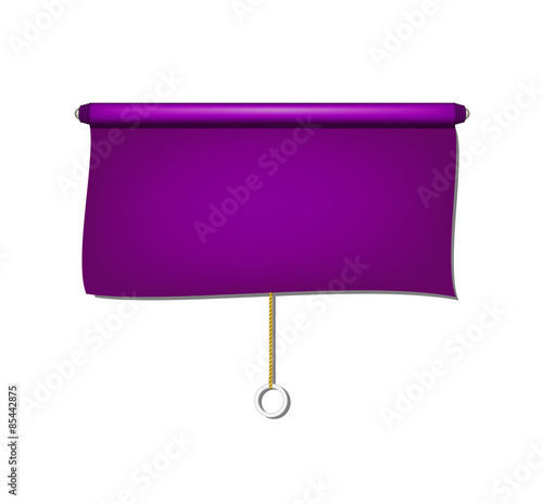 Vintage window sun blind cloth in purple design 