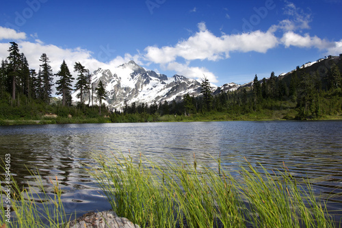 Mount Shuksan and Picture Lake  Washington State  USA