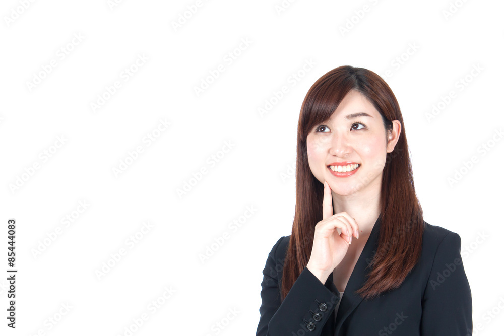 ビジネスウーマン　OL　女性　笑顔　呼ぶ