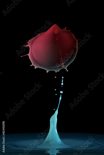 Colorful splashing on black background