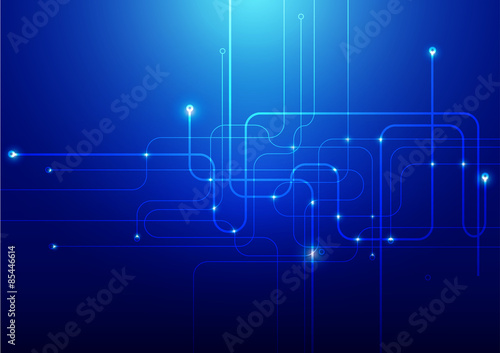 Abstract Technology Blue Background