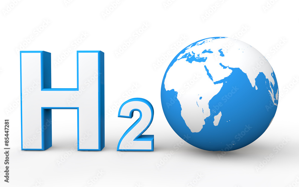 H2O with Earth globe